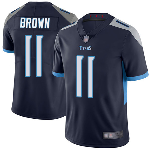 Tennessee Titans Limited Navy Blue Men A.J. Brown Home Jersey NFL Football #11 Vapor Untouchable->women nfl jersey->Women Jersey